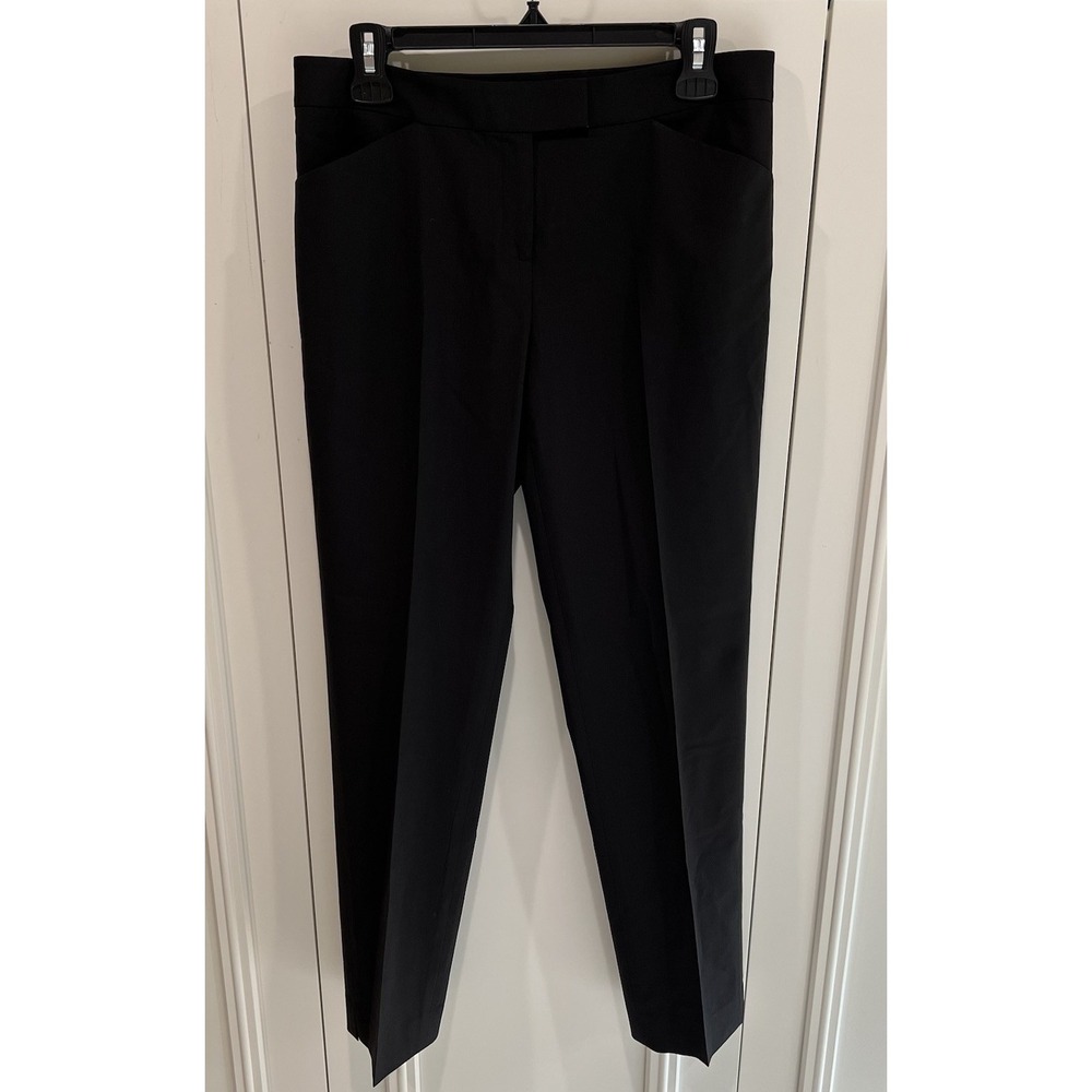 Lafayette 148 Black Wool Irving Dress Pants Minimalist Career Capsule Wardrobe‎